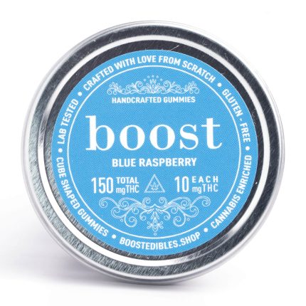 Blue Raspberry 150mg THC Cubes (Boost Edibles)