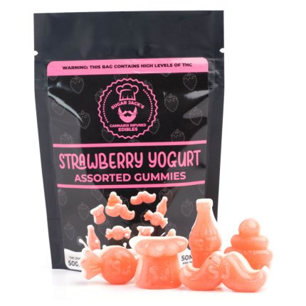 500mg THC Strawberry Yogurt Gummies (Sugar Jack’s)